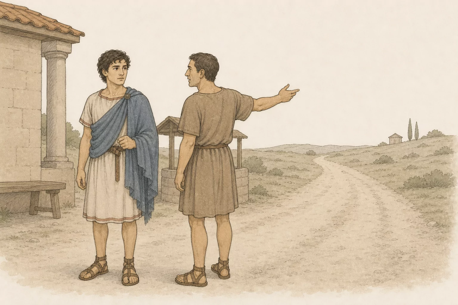 At a road station an anonymous household servant tells Florus what he saw at Laelia’s tomb while no letter from Serranus is present.