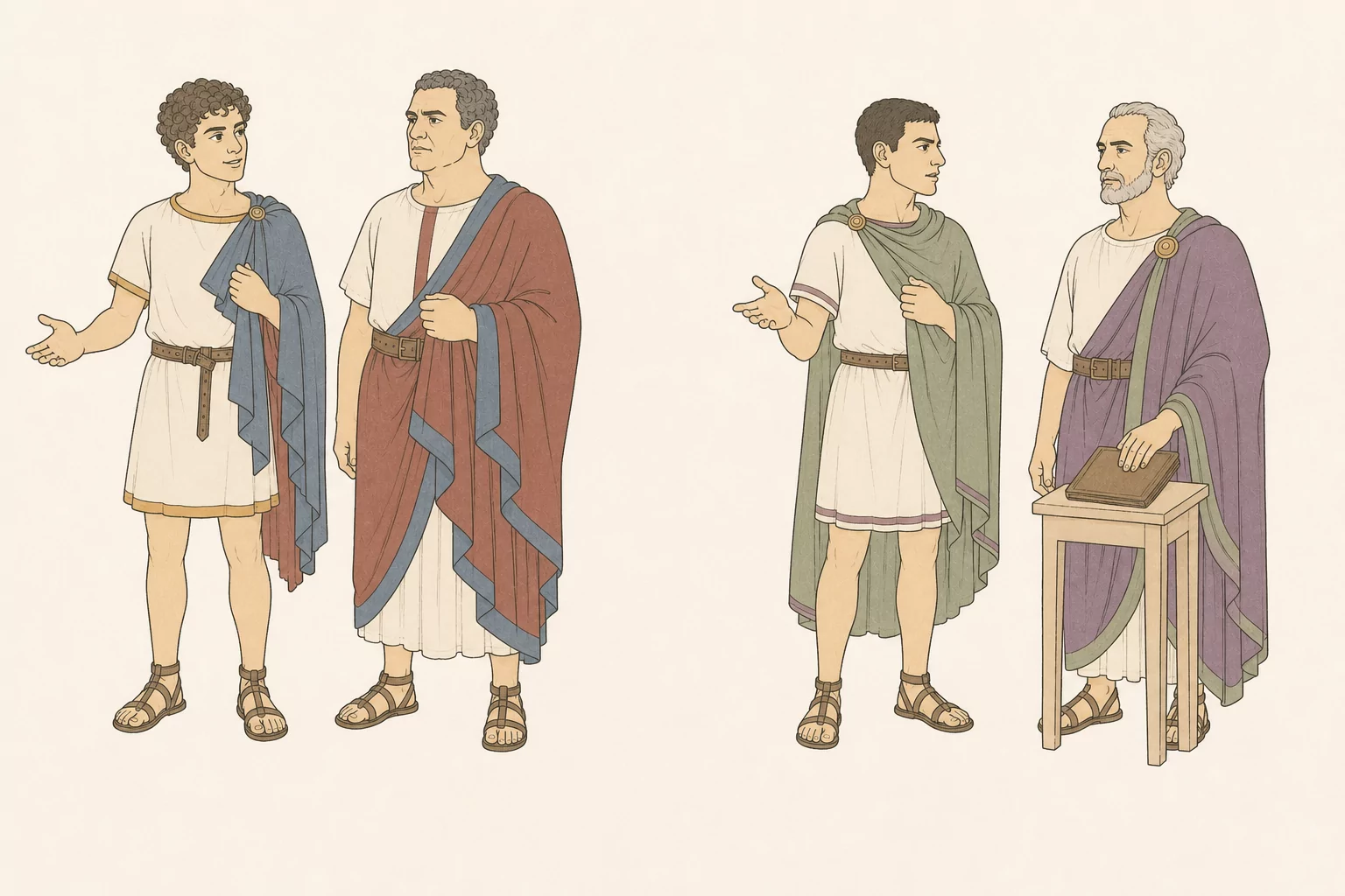 Celer gives Corvinus one emphatic account in the Atilian atrium while Tarquinius gives Balbus a contrary account in the Sergian atrium.